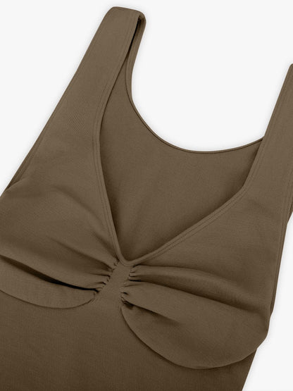 Seamless Bust Support Waist and Abdomen Control Thong Bodysuit