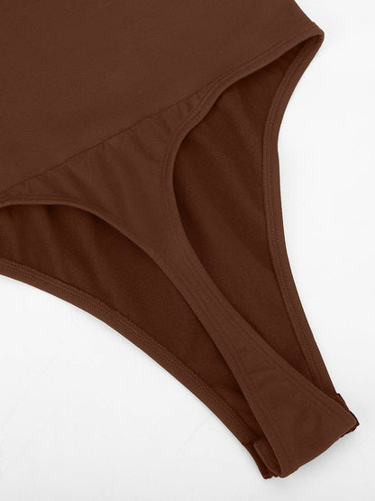 Seamless Built-in Bra Waist and Tummy Control Thong Bodysuit