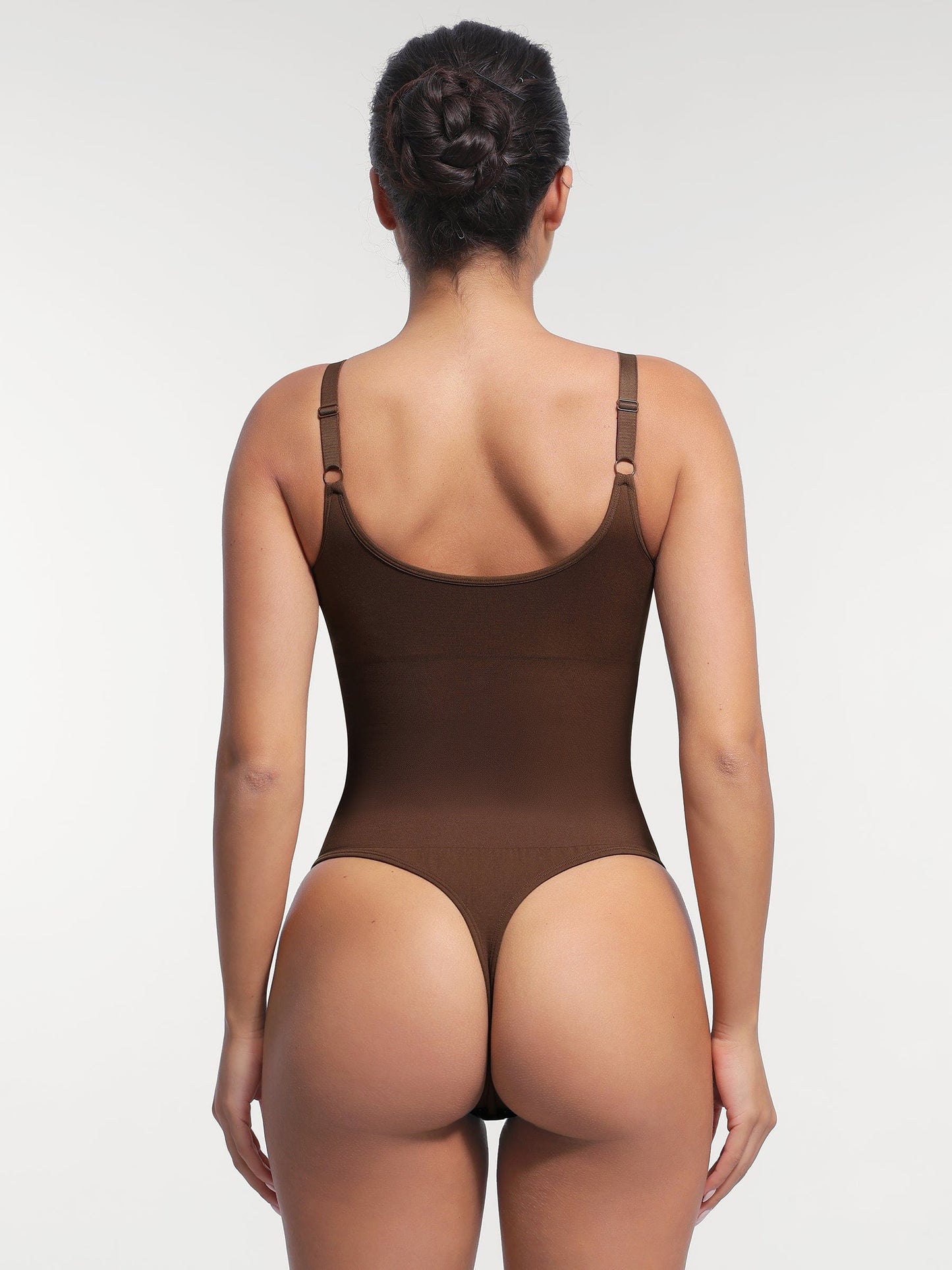 Seamless Built-in Bra Waist and Tummy Control Thong Bodysuit
