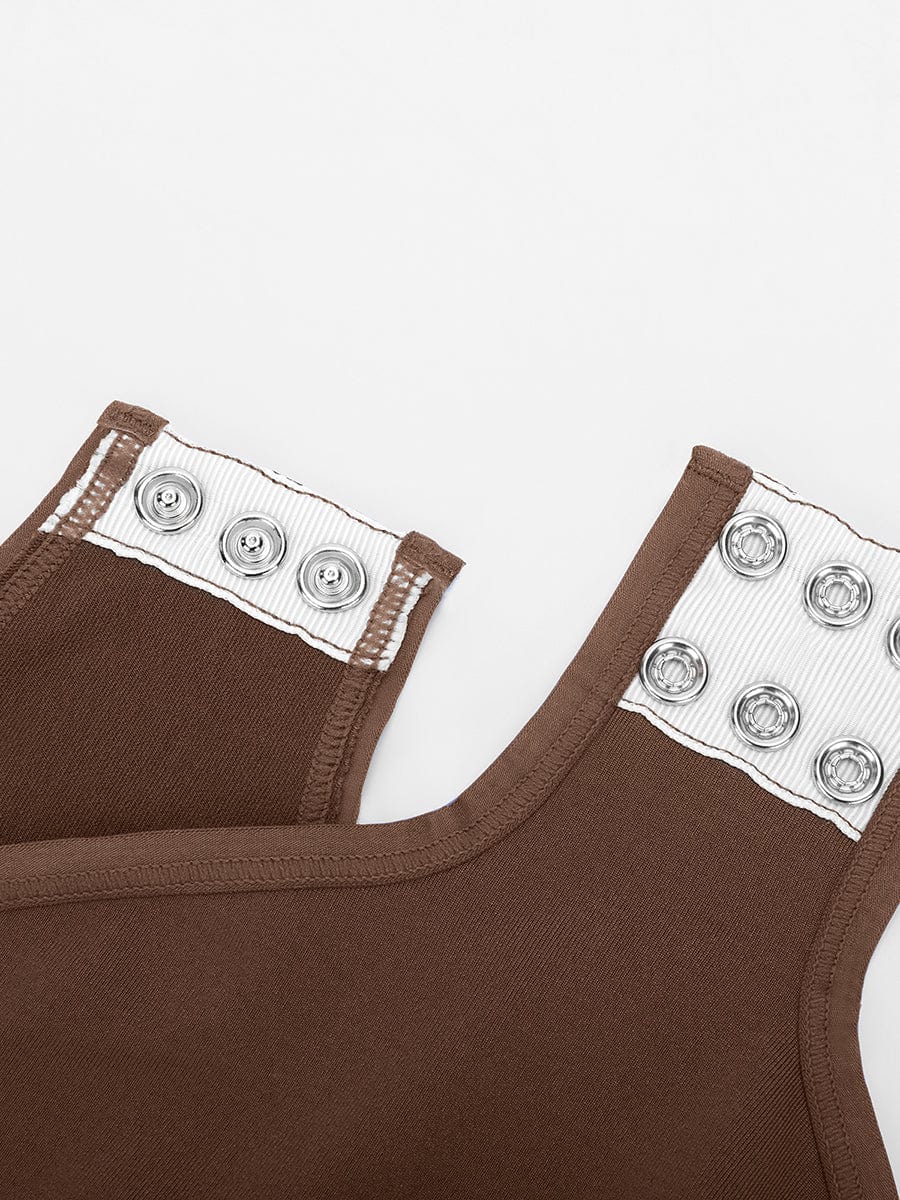 Round Neck Waist and Snap Crotch Briefs Bodysuit