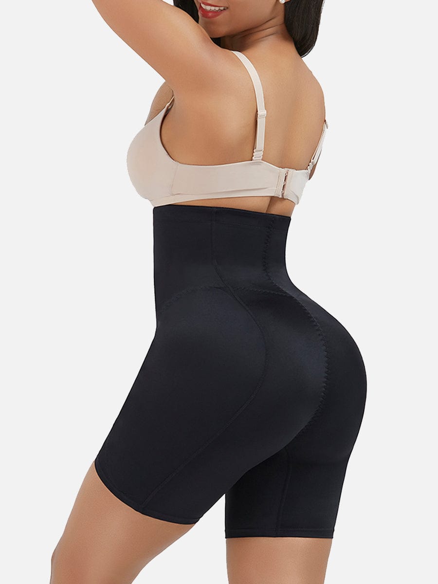High-Waist Tummy Control Shapewear with 2 Removable Hip Pads