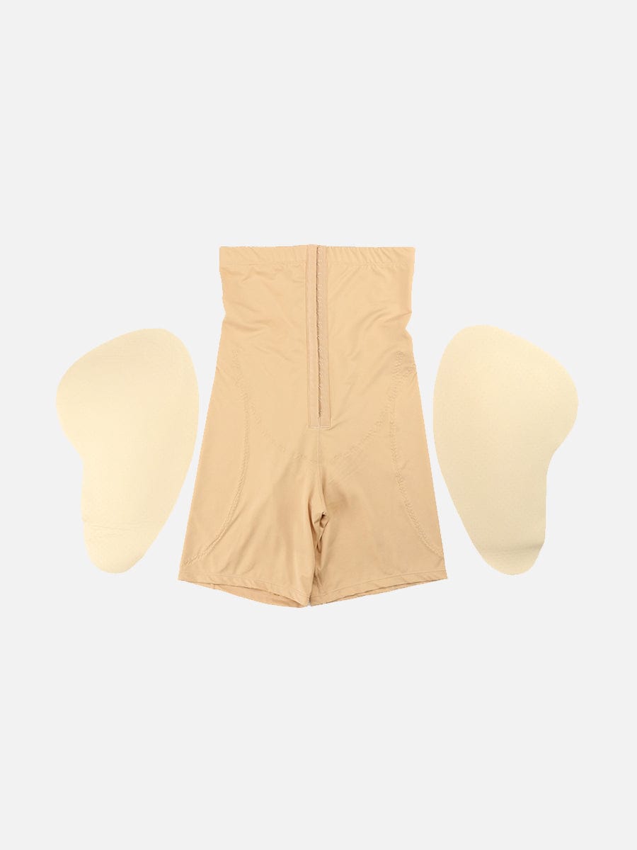 High-Waist Tummy Control Shapewear with 2 Removable Hip Pads