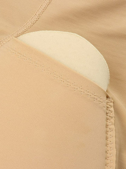High-Waist Tummy Control Shapewear with 2 Removable Hip Pads